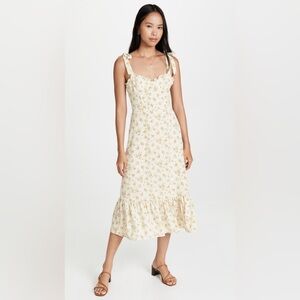o.p.t. toile de juoy dress in cream white floral size large